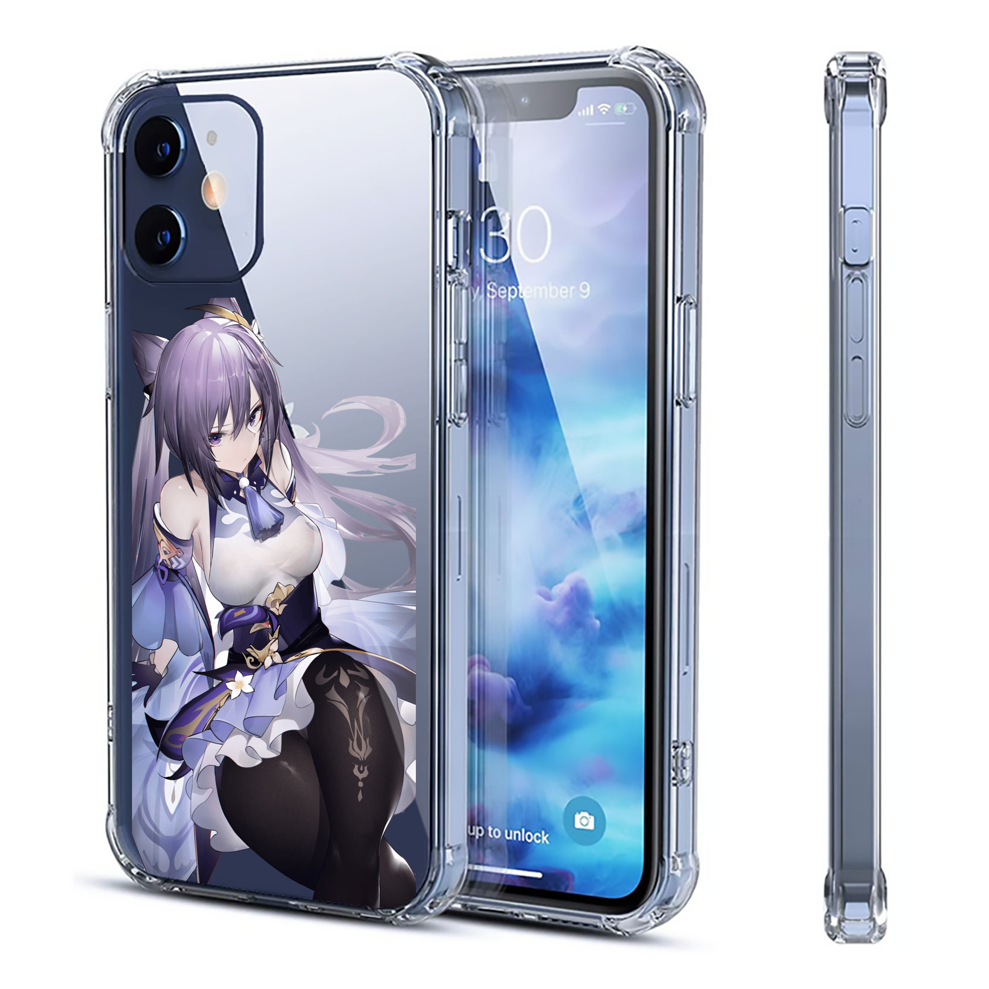 げんし神 刻晴 こくせい genshin Kokusei 【iPhone 12シリーズ対応】透明スマホケース（クリアソフトケース）